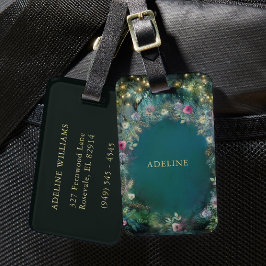 Bezauberndes Waldgebiet Rose Grüne Fairy Woodland Gepäckanhänger