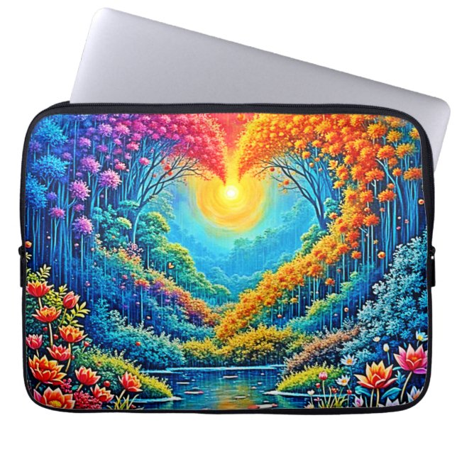 Bezauberndes Waldherz im Lichtdesign Laptopschutzhülle (Vorderseite)