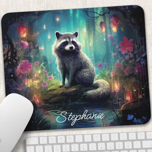 Bezauberndes Waldraccoon Personalisiert Mousepad (Von Creator hochgeladen)