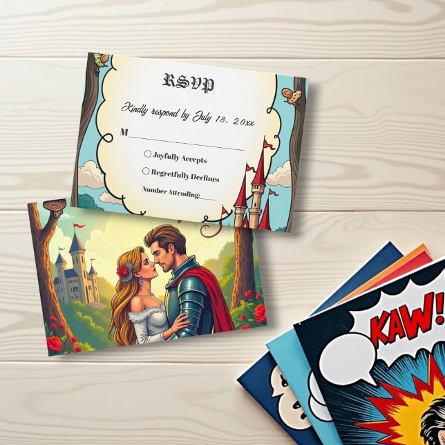 Bezauberndes Waldschlösschen Burg Märchenfest Hoch RSVP Karte (Von Creator hochgeladen)