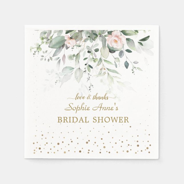 Bezauberndes Wasserfarben Rosa Brautparty Serviette (Vorderseite)