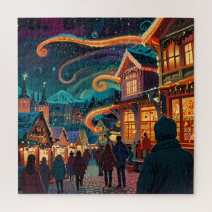 Bezauberndes Weihnachtsmarkt Stadt Winterwunder Wu Puzzle