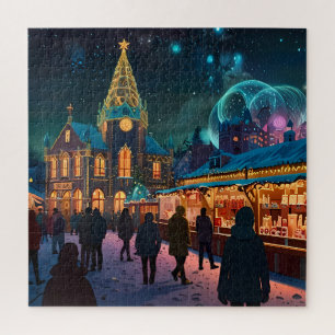 Bezauberndes Weihnachtsmarkt Stadt Winterwunder Wu Puzzle