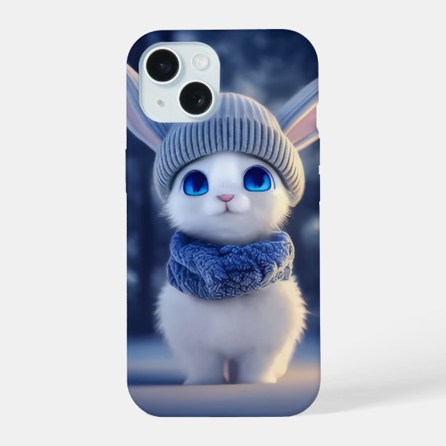 bezauberndes Winter-Thema iPhone 15 Hülle (Rückseite)