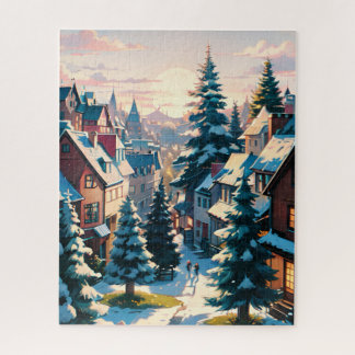 Bezauberndes Winterdorf Puzzle