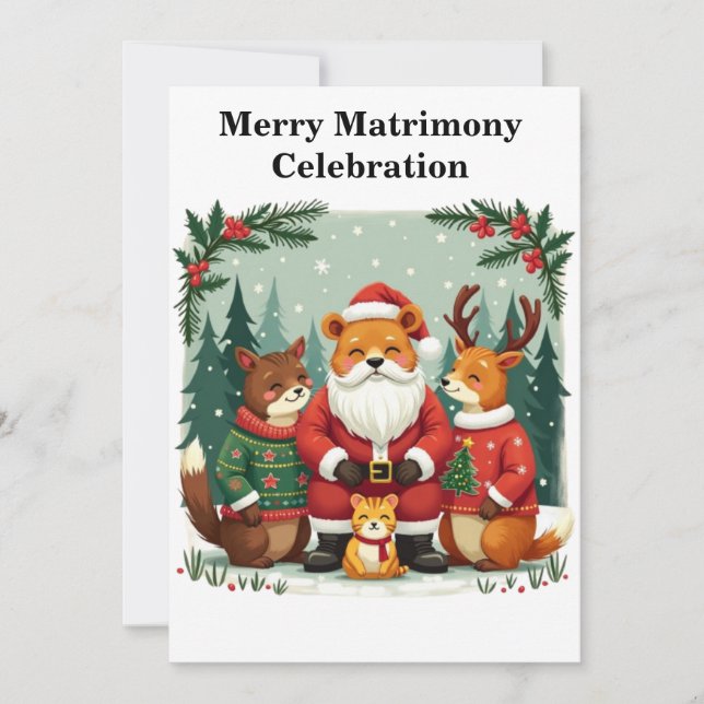 Bezauberndes Woodland Weihnachten Einladung (Vorderseite)