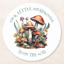 BezauberndWald Mushrooms Kinderdusche Runder Pappuntersetzer