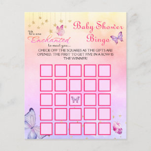 Bezaubert Butterfly Baby Shower Game Bingo