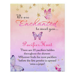 Bezaubert Butterfly Baby Shower Hunt Game Poster