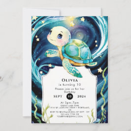 Bezaubert unter dem Meer Boho Turtle Geburtstag Einladung
