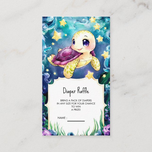 Bezaubert unter der Meeresschildkrötendusche Begleitkarte (Vorderseite)