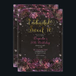 Bezauberte Berry Rose Blumengold Süß 16 Party Einladung<br><div class="desc">für jedes Ereignis anpassen</div>