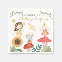 Bezauberte Fee Birthday Mushroom Serviette