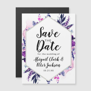 Bezauberte, florale Save the Date Magnetkarte Magneteinladung