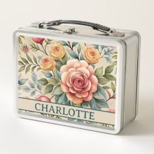 Bezauberte Florals Metal Lunch Box