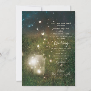 Bezauberte Forest Mason Jar Rustic Wedding Card Einladung