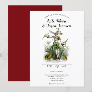 Bezauberte Garden Burgundy Wedding Einladung