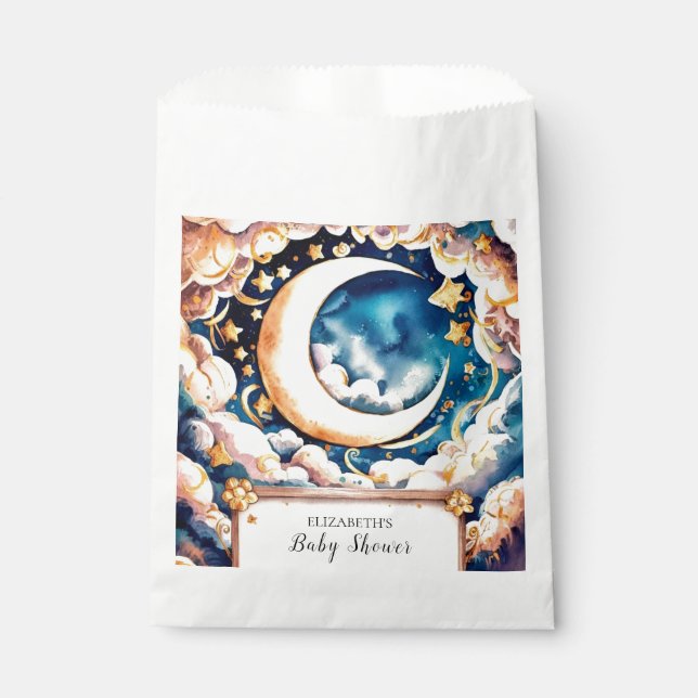 Bezauberte Moon Celestial Baby Dusche Geschenktütchen (Vorderseite)