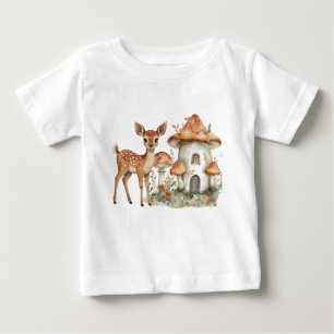 Bezauberte Pilze und Babyhirsche Baby T-shirt