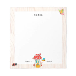 Bezauberte Pilzpilz-Hütte Woodland Tiere Notizblock