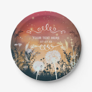 Bezauberte Red Abend Sky Stars & Foliage Wedding Pappteller