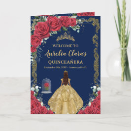 Bezauberte Rose Floral Quinceñera Orden der Verans Programm
