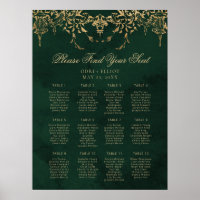 Bezauberte Royal Emerald Gold Hochzeitssitze