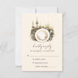 Bezauberte RSVP-Karte für den Wasserfarbenwald Boh RSVP Karte