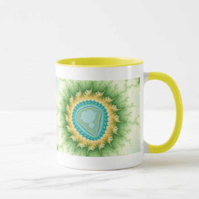 Bezauberte Sonne - Fraktal-Tasse Tasse (Rechts)
