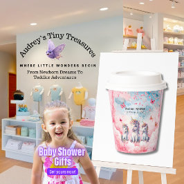 Bezauberte Unicorn-Babyduschpapier-Cups Pappbecher