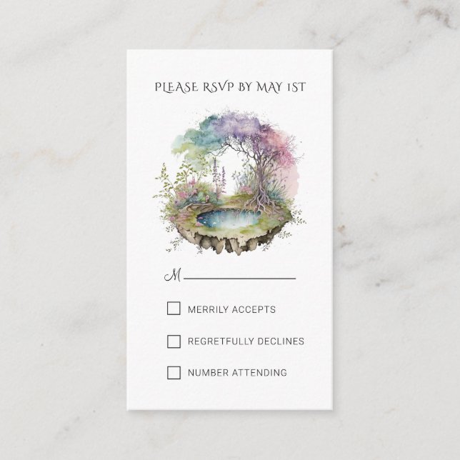 Bezauberte Waldhochzeit Begleitkarte (Vorderseite)