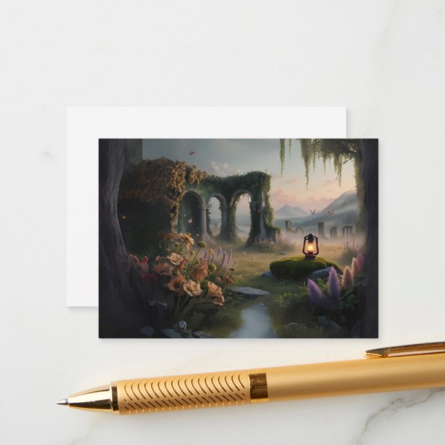 Bezauberte Waldschmuckkarte Begleitkarte (Vorderseite/Rückseite Beispiel)