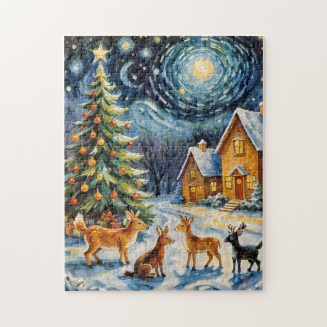 Bezauberte Winternacht Puzzle (Vertikal)