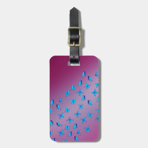 Bezauberter Blue Butterflies Gepäcktag Gepäckanhänger