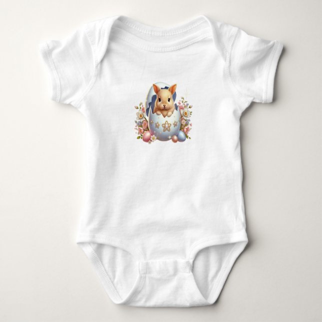 Bezauberter Bunny Baby Bodysuit Strampler (Vorderseite)