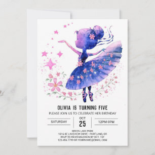 Bezauberter Custom Ballerina Geburtstag Einladung