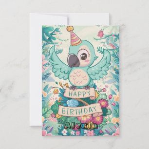 Bezauberter Fiesta Parrot Digital Geburtstag Karte