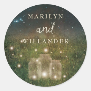 Bezauberter Forest Mason Jar Wedding Round Sticker