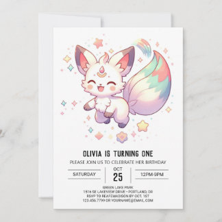 Bezauberter Fuchs 1. Geburtstag Einladung