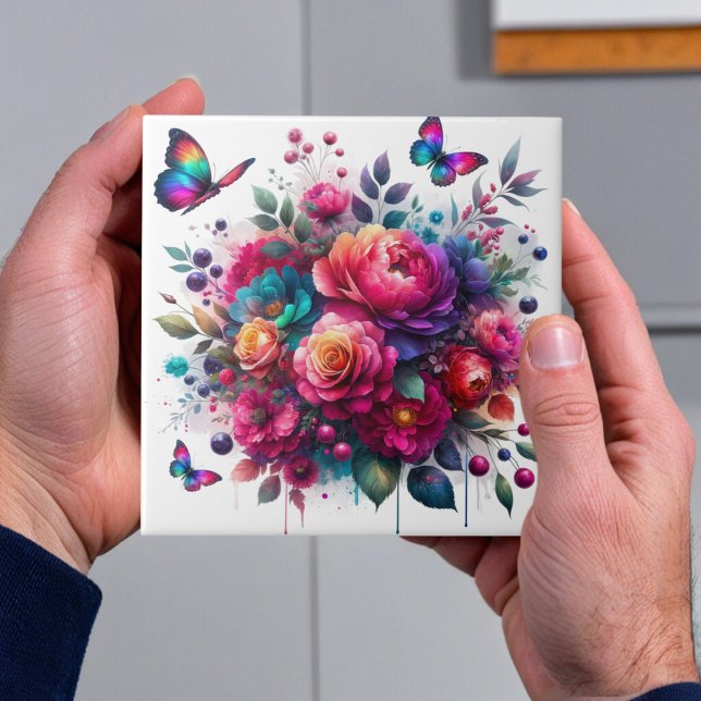 Bezauberter Garten: Blossom Symphony Keramik Tile Fliese (Von Creator hochgeladen)