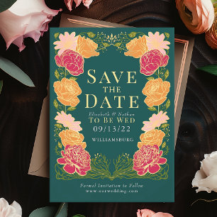 Bezauberter Garten Hochzeit Save the Date Grün Einladung