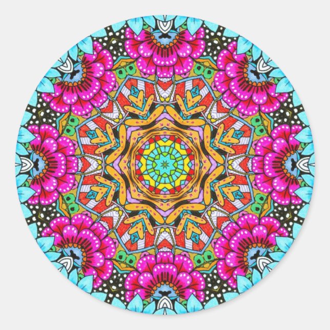 Bezauberter Garten Mandala Stickers (Vorderseite)