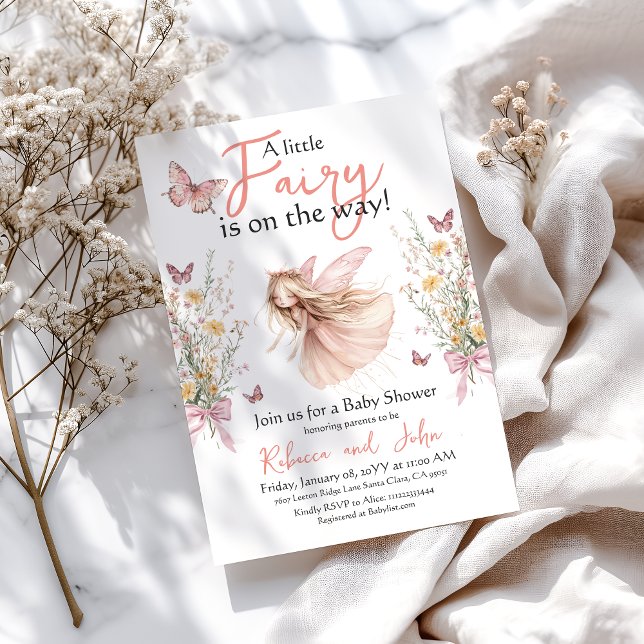 Bezauberter Garten und Bow Fairy Babydusche Einladung (Von Creator hochgeladen)