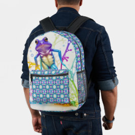 Bezauberter, lebendiger Tanzfrosch mit großem Must Bedruckter Rucksack