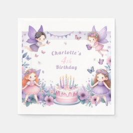 Bezauberter Lila Frischgarten - Geburtstag Serviette