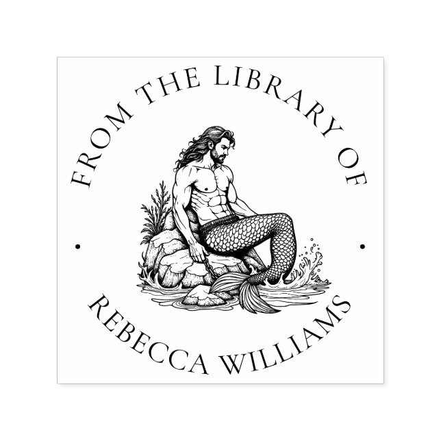 Bezauberter Merman "From the Library" Ocean King Permastempel (Design)