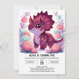 Bezauberter Niedlicher Dinosaurier Digitaler Gebur Einladung