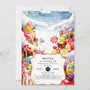 Bezauberter Sprinkle Candyland Geburtstag Einladung