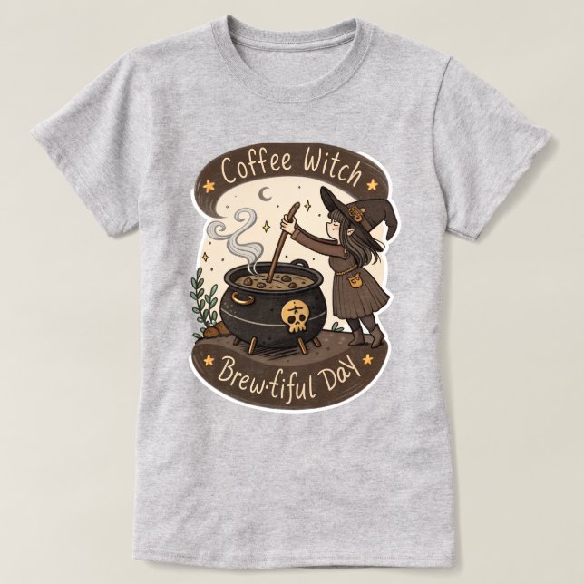 Bezauberter T - Shirt der Kaffeewitsche (Design vorne)
