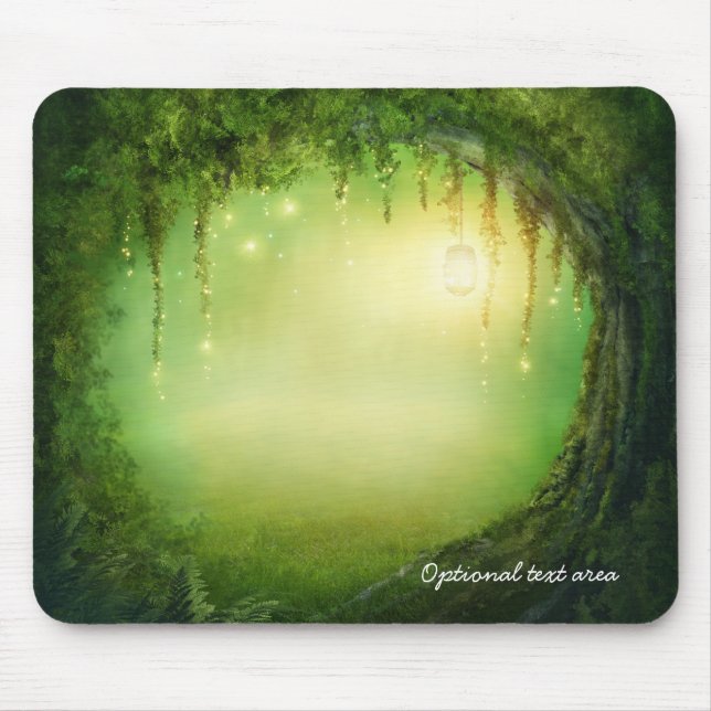Bezauberter Traumwald & Lichter - rustikal, indivi Mousepad (Vorne)